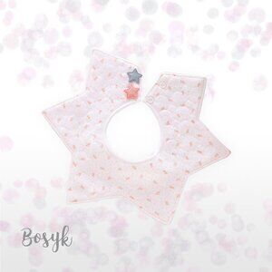 NEW - Star Baby Girl Bibs Flowers- Round Baby Bibs- 360 Rotate Baby Girl Bibs